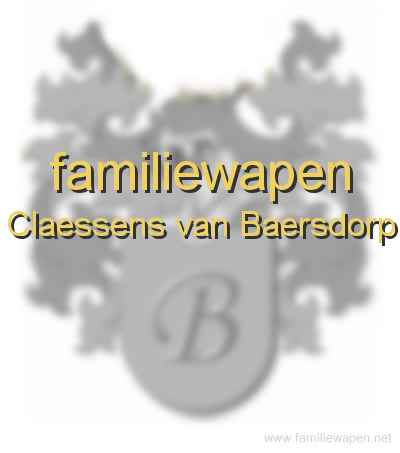 familiewapen Claessens van Baersdorp