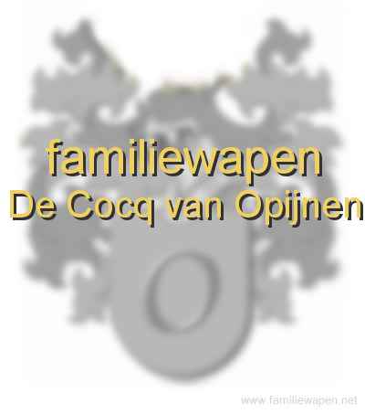 familiewapen De Cocq van Opijnen