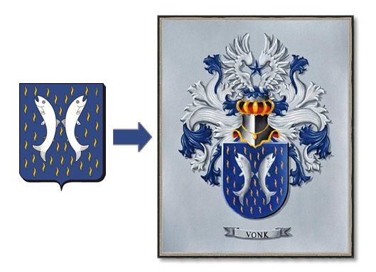 wapenschild naar familiewapen